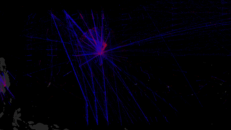 Illustration for article titled The World's Flight Patterns Beautifully Visualized